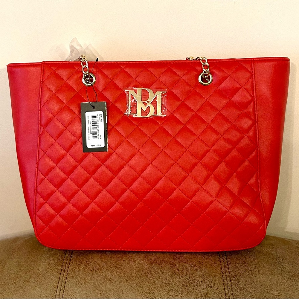 Badgley Mischka Buttery Soft Tote Bag in Red NWT. Gift Ready!!  BMH-100 Red